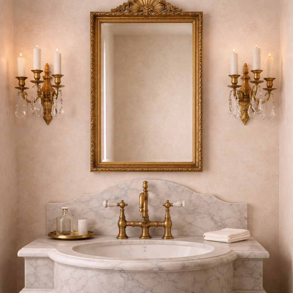 French Crystal and Brass Wall Sconce Pair