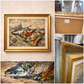 Mid-Century Italian Coastal Still Life Oil Painting | Impasto Fish Scene, Framed (c.1950–70)