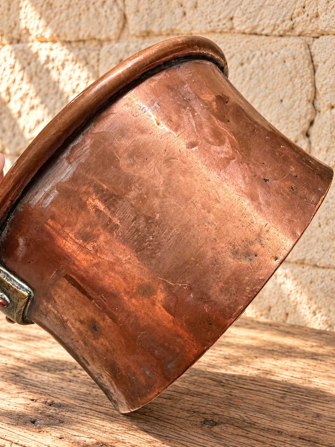 Antique Copper Pot with Iron Swing Handle