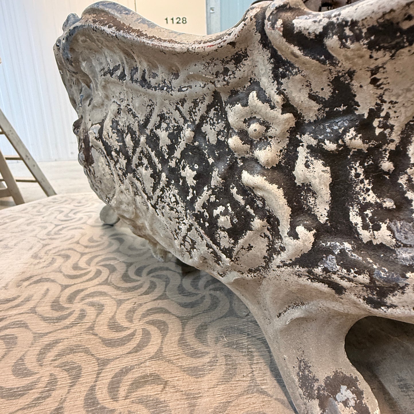 French Antique Cast Iron Jardinière Planter – Large Rococo Form