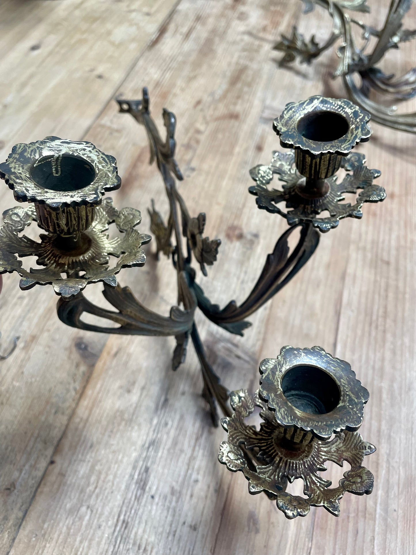 Italian Bronze Candle Sconces