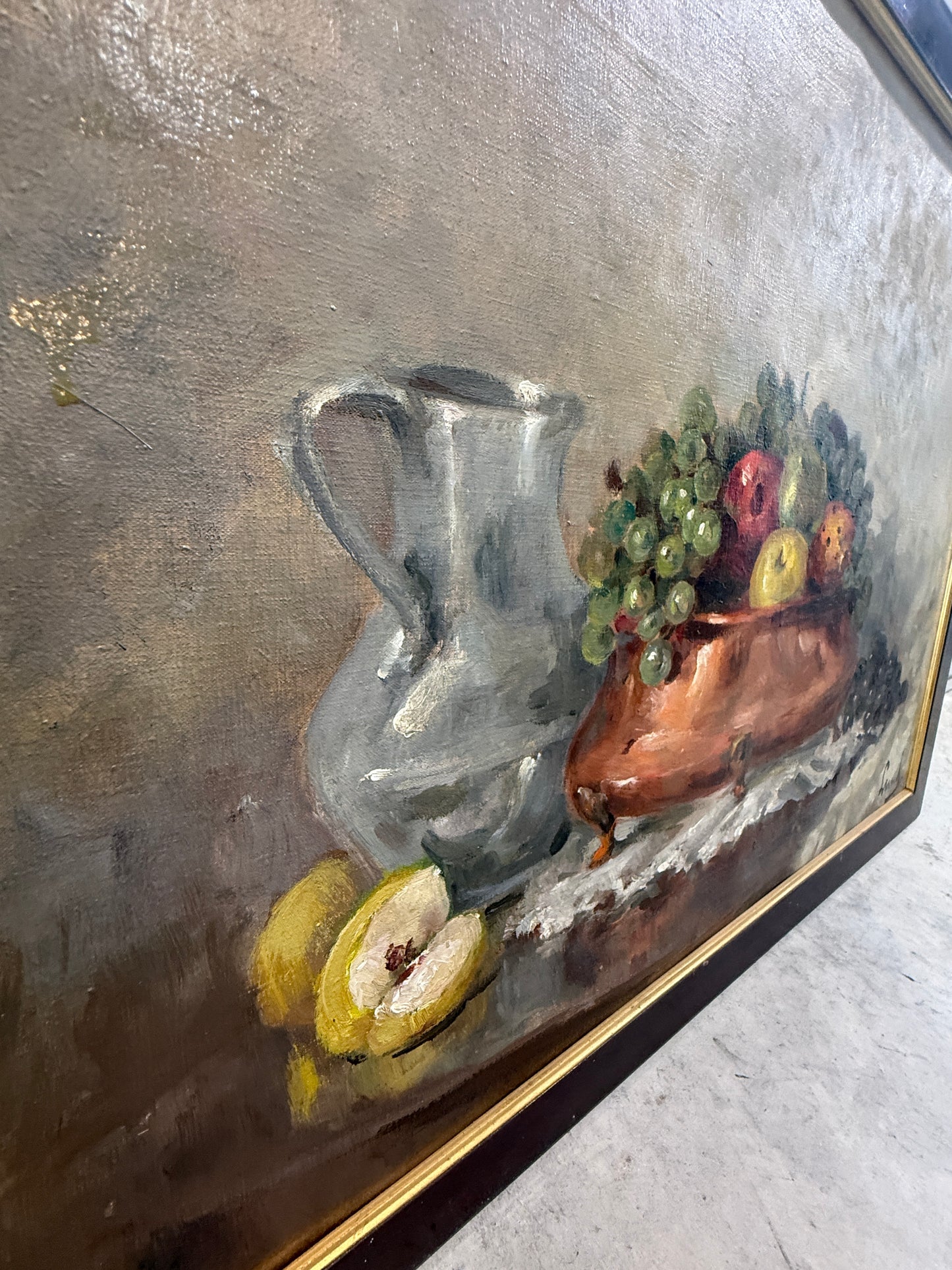 Italian Still Life — Fruit in Copper Vessel, mid 20th Century
