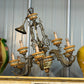 Vintage Italian Ceramic and bronze chandelier vintage