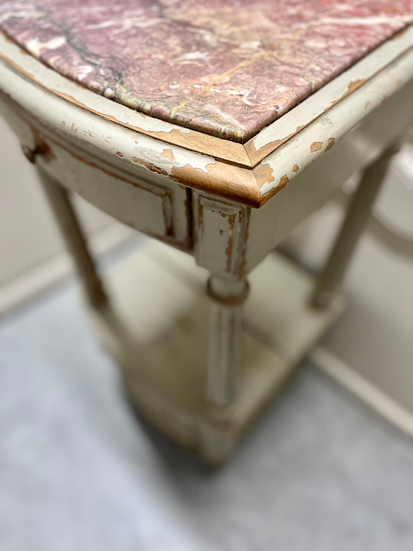 French Bedside with Rouge Marble