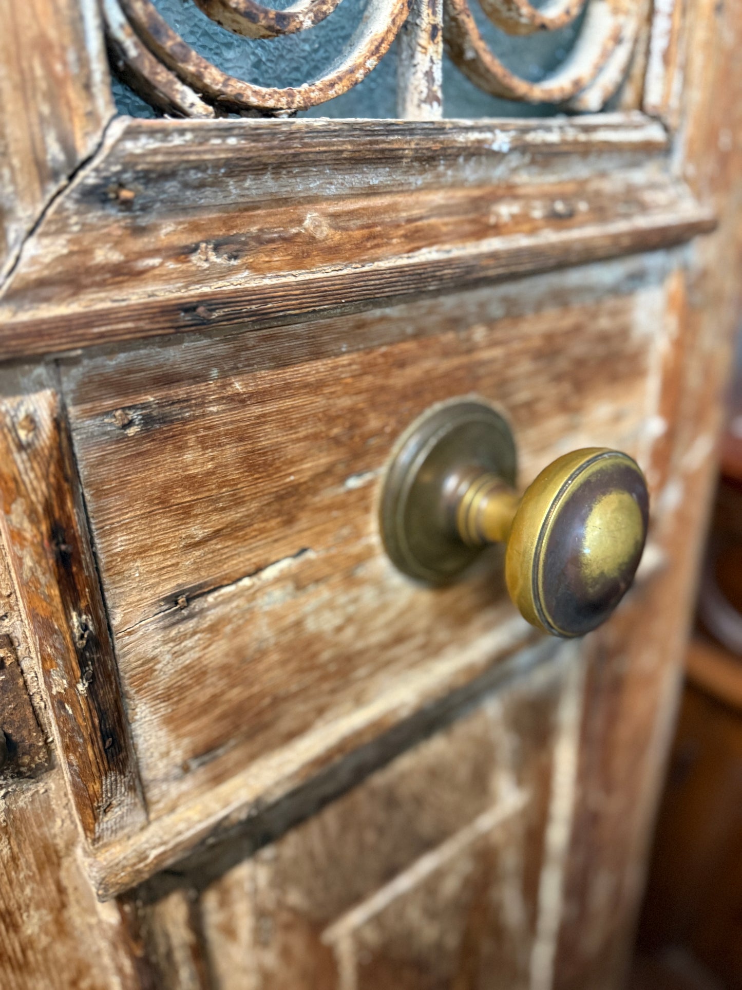 Antique Oak Doors with Iron Scroll Work