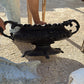 Black Cast Iron French Antique Jardiniere