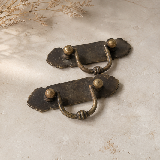 Pair of Antique Italian Bronze Door Handles