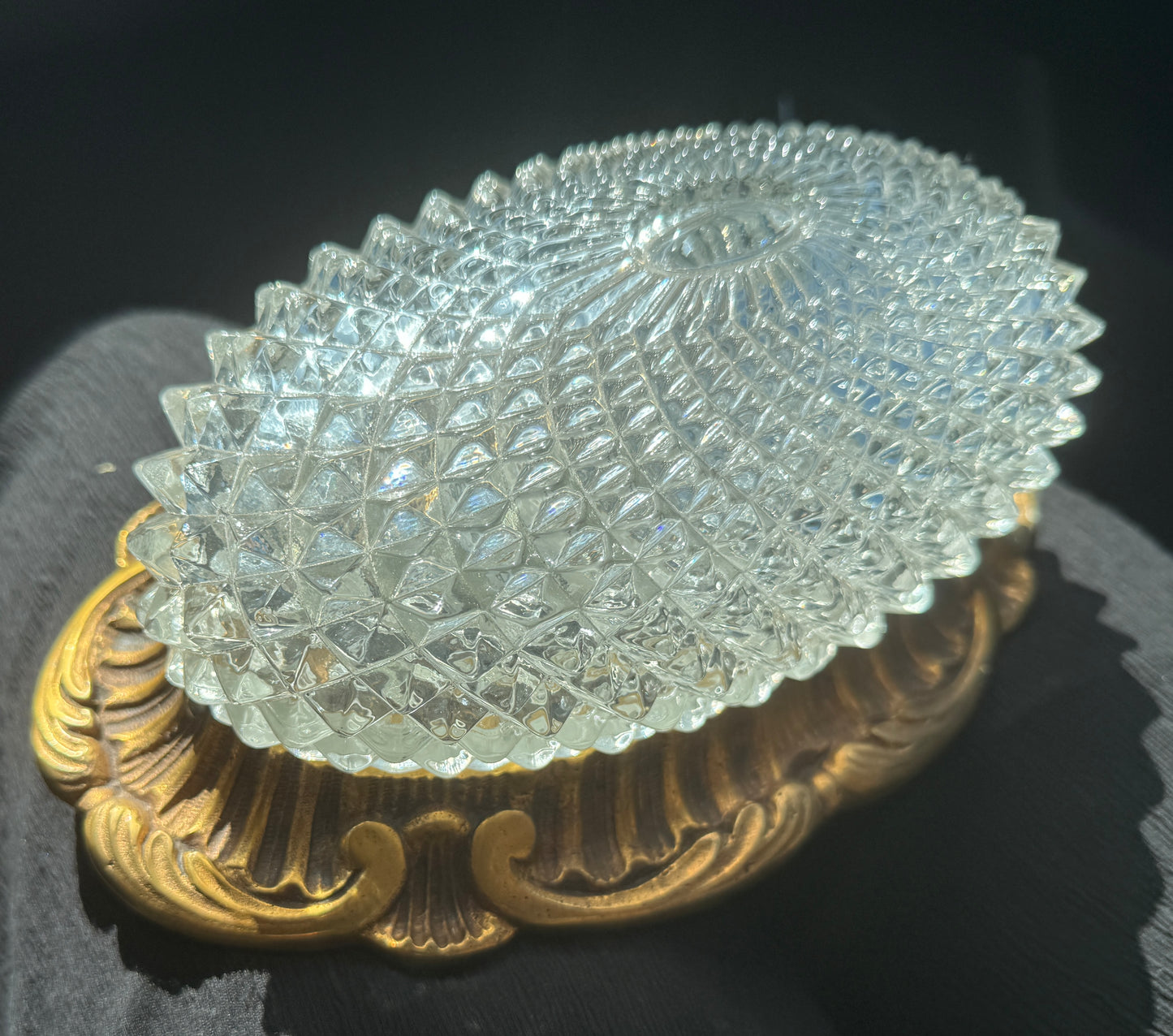 French Crystal and Brass Sconce