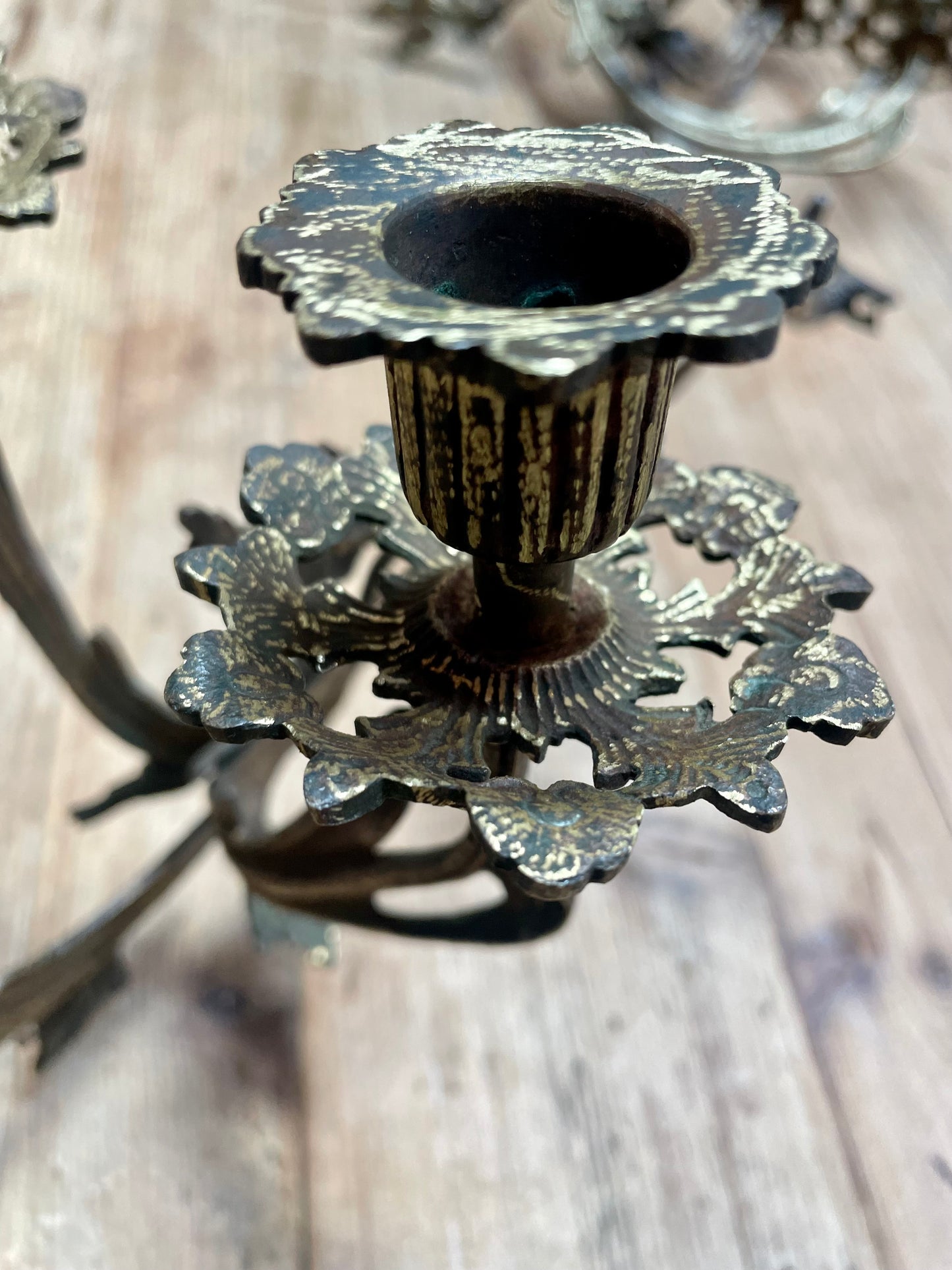 Italian Bronze Candle Sconces