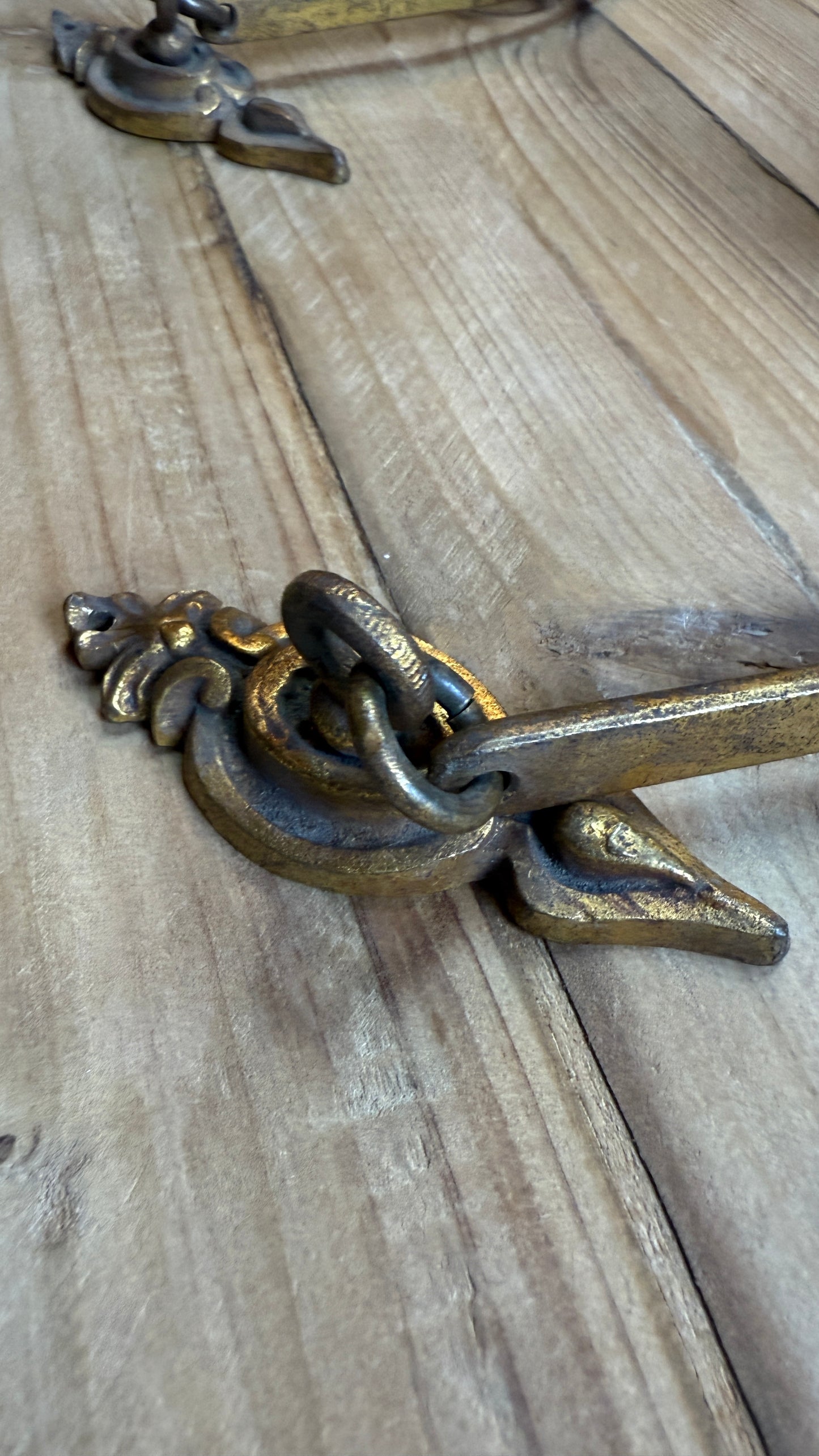 Antique French Brass Curtain Hooks