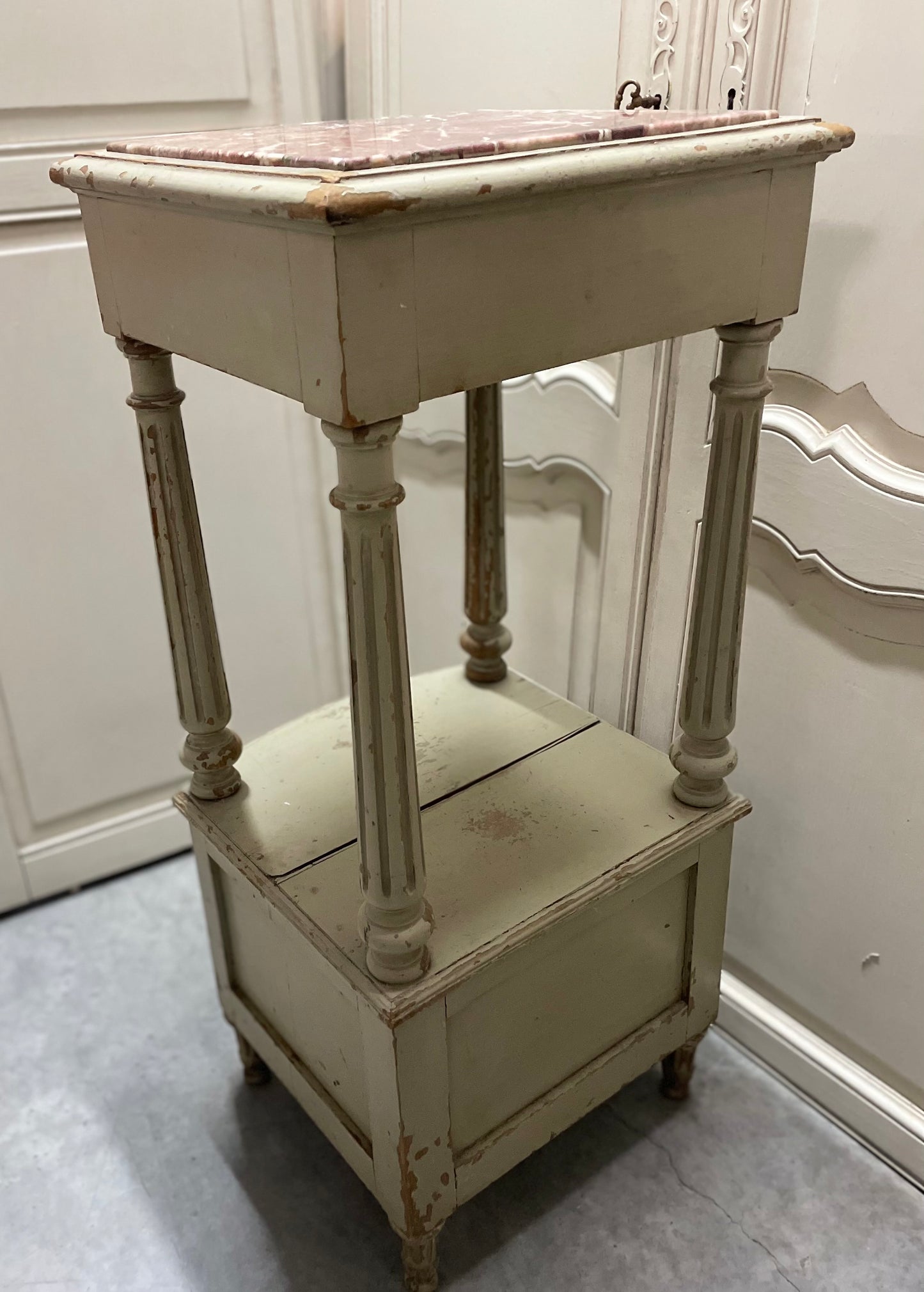 French Bedside with Rouge Marble