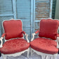 French Brocade Louis XV Style Armchairs