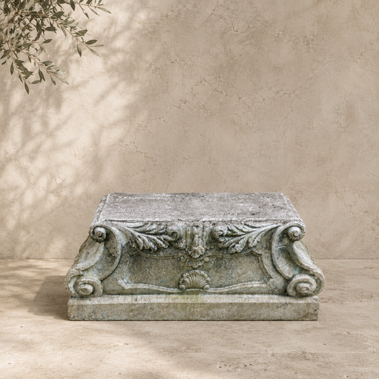 Italian Inspired Large Crushed Marble Plinth