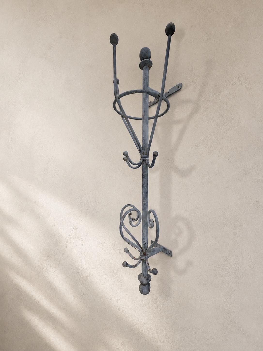 Mid Century Italian Wrought Iron Hall Rack