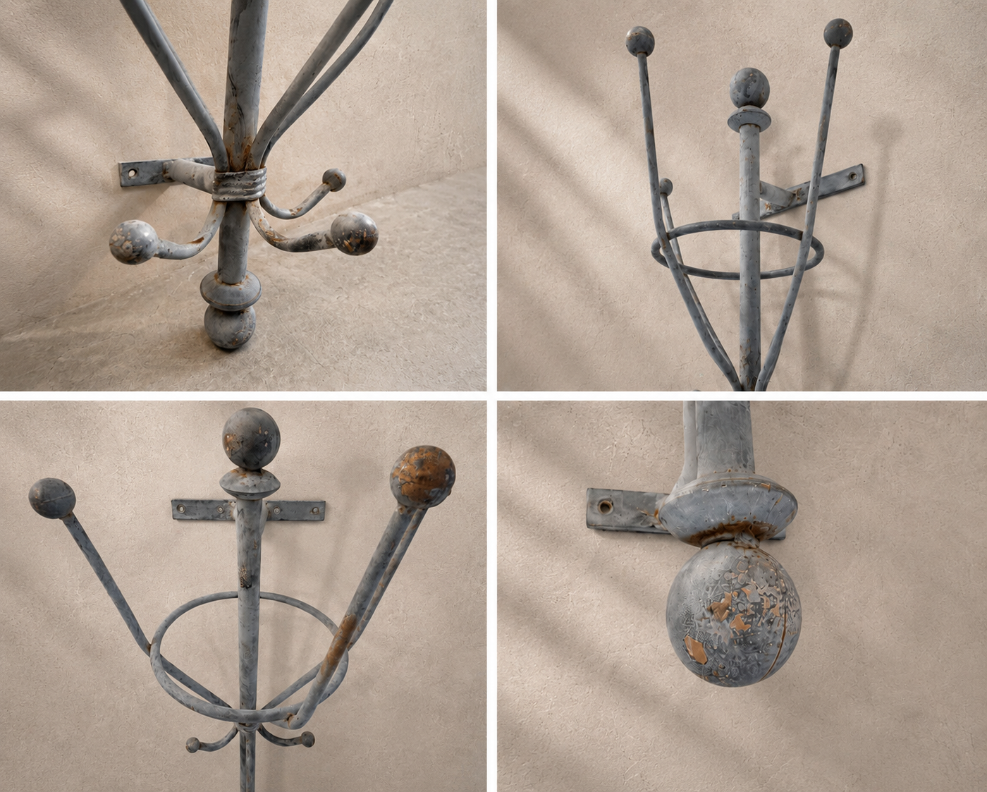 Mid Century Italian Wrought Iron Hall Rack