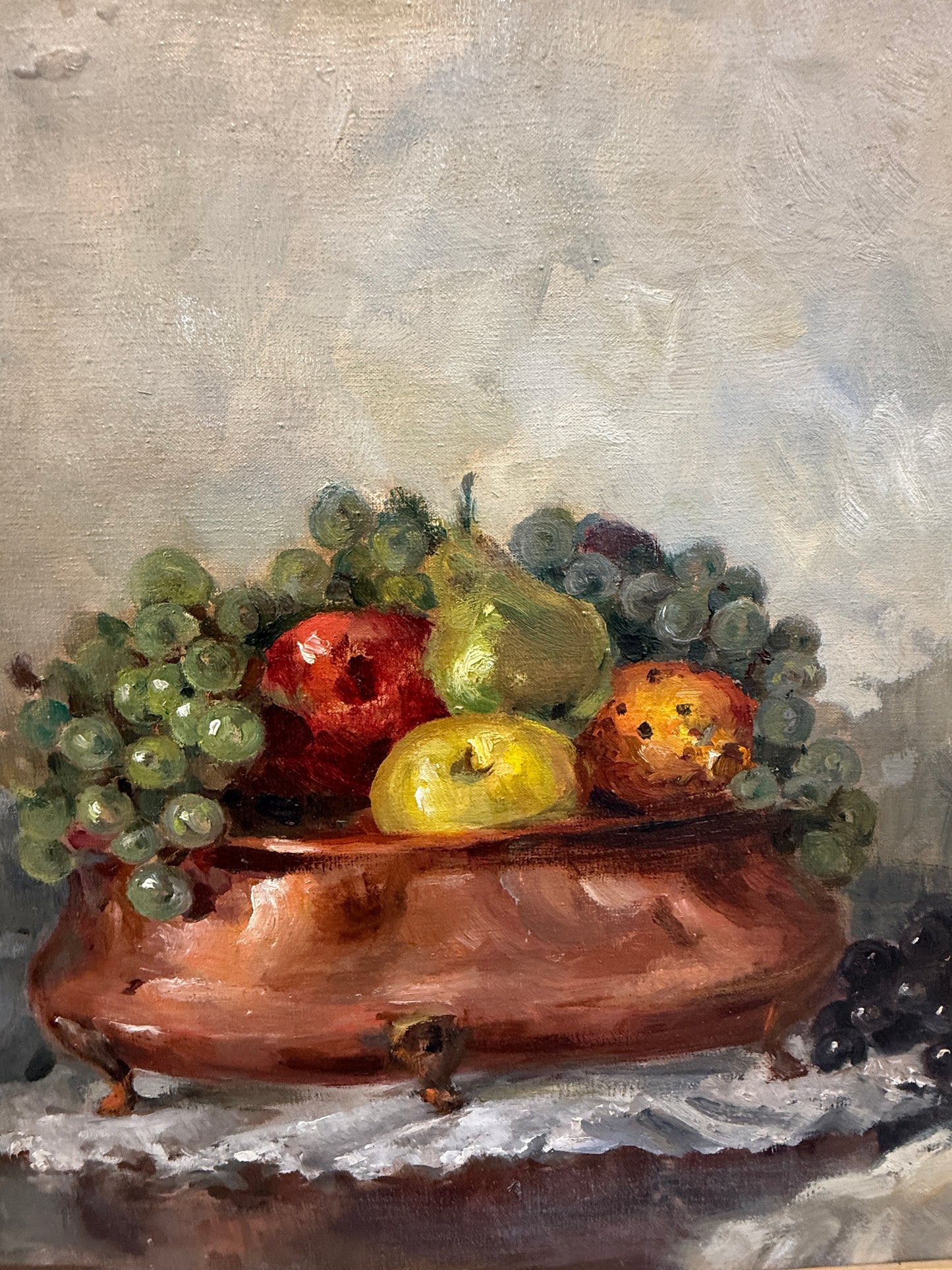 Italian Still Life — Fruit in Copper Vessel, mid 20th Century