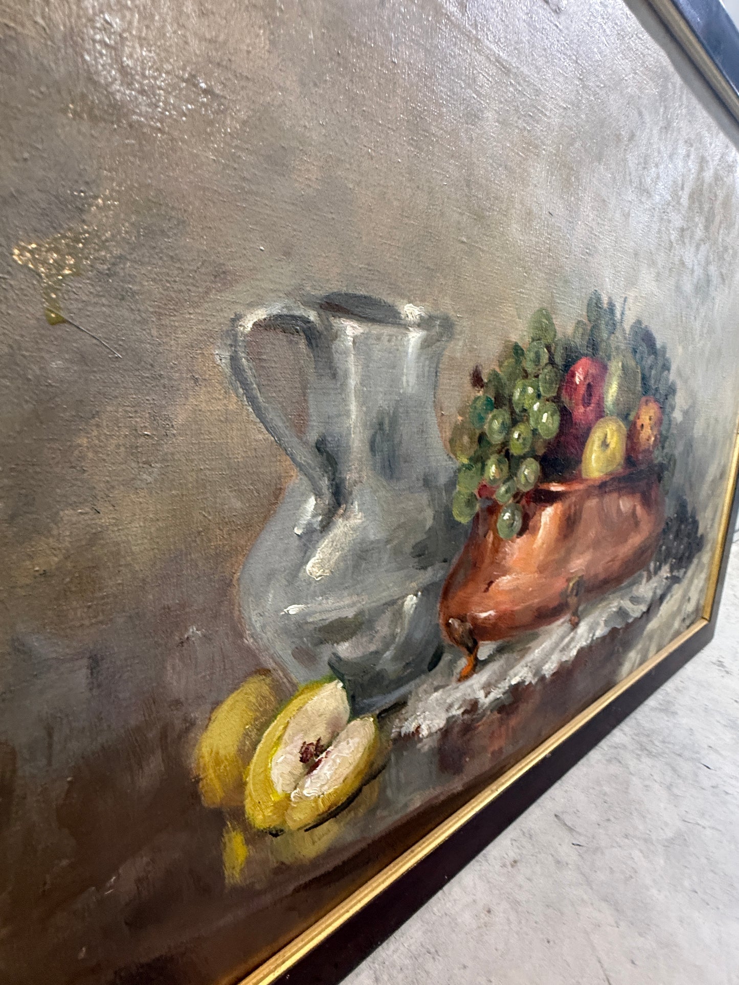 Italian Still Life — Fruit in Copper Vessel, mid 20th Century