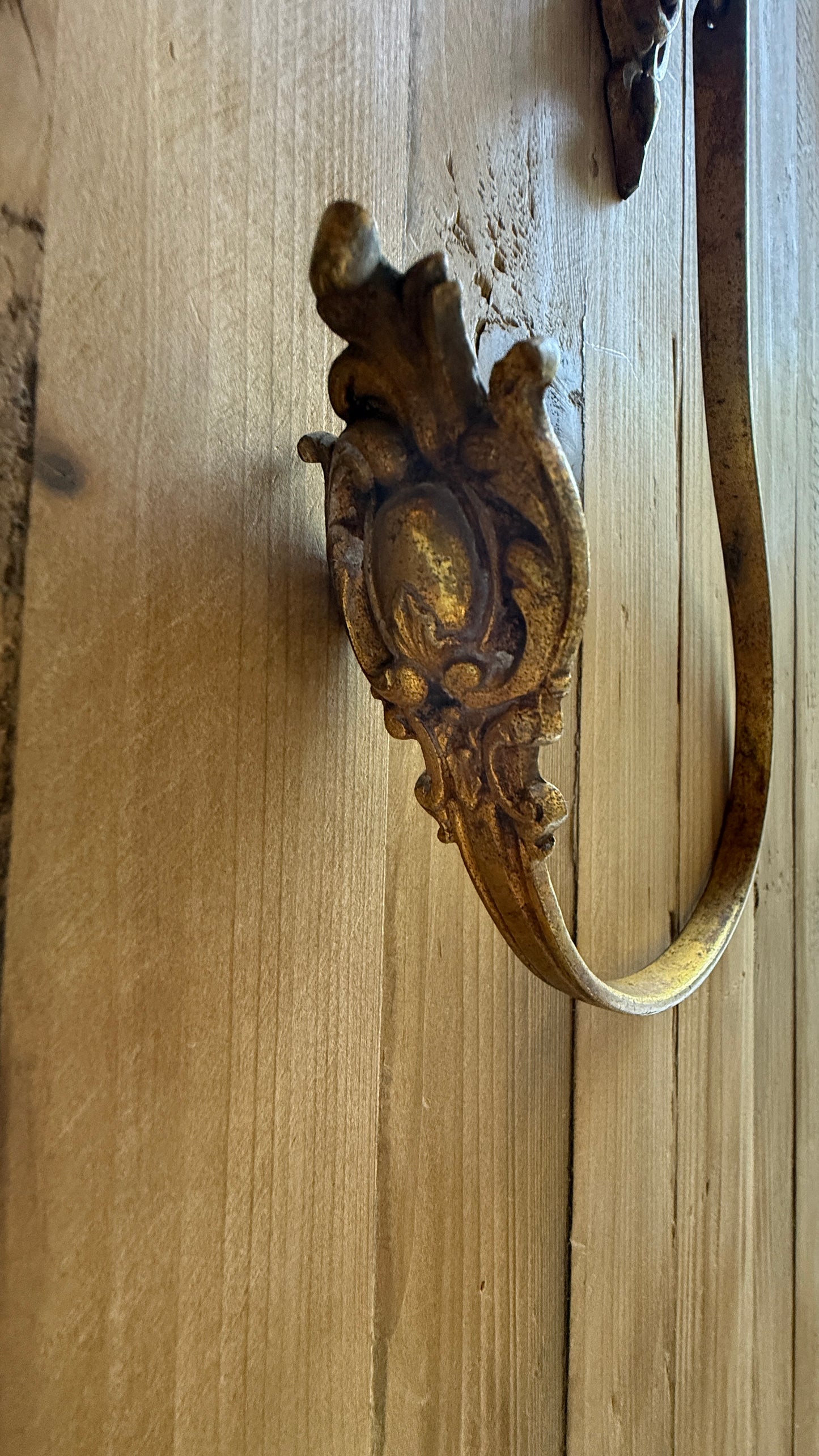 Antique French Brass Curtain Hooks