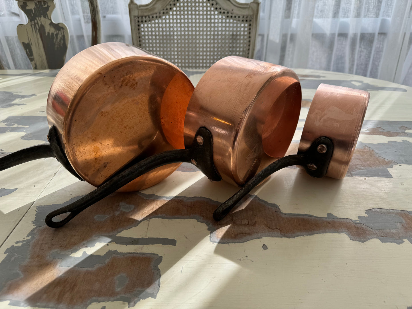 Trio of French Copper Pans