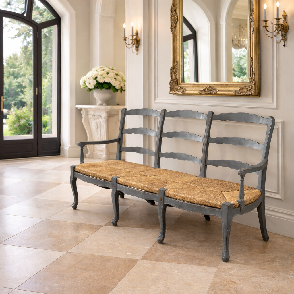 French Provençal Ladder Back Chaise