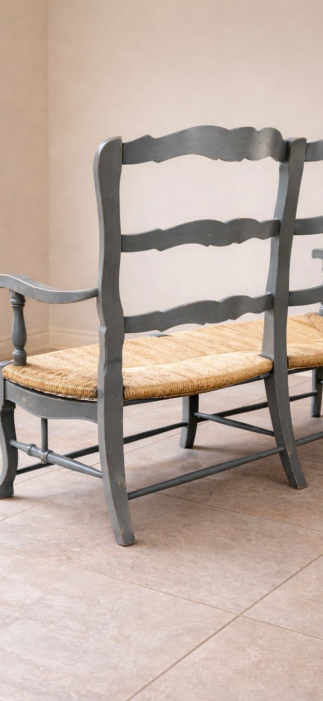 French Provençal Ladder Back Chaise