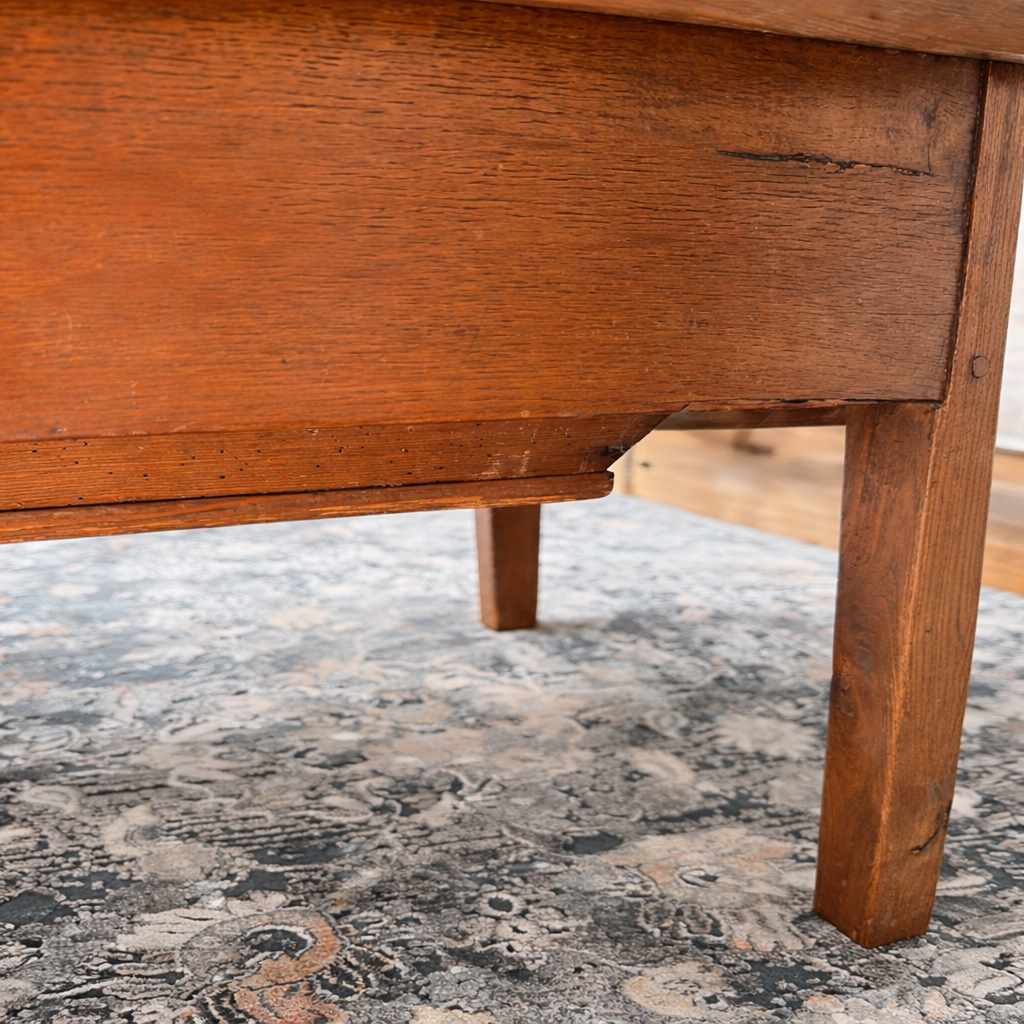 Antique French Provincial Dough Table Coffee Table with Original Flour Trough | 19th Century Rustic Farmhouse