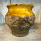 19th Century French Confit Pot Small - Yellow Glazed Rustic Earthenware Vessel