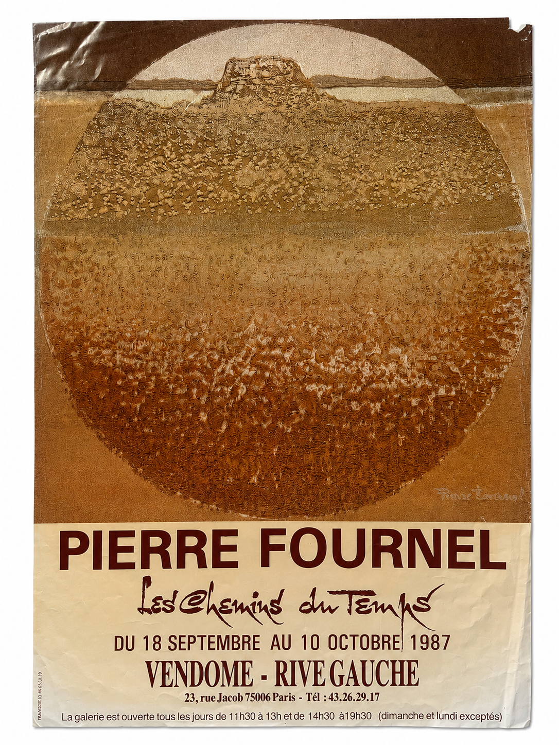 Pierre Fournel – Les Chemins du Temps Exhibition Poster, 1987