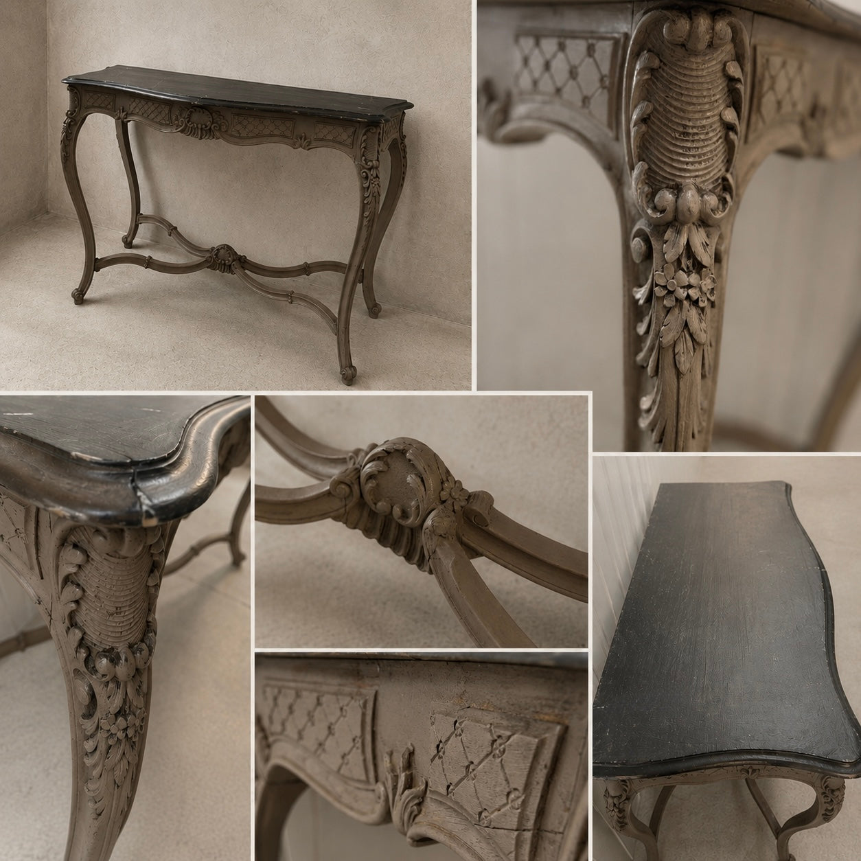 Vintage French Rococo Revival Console Table