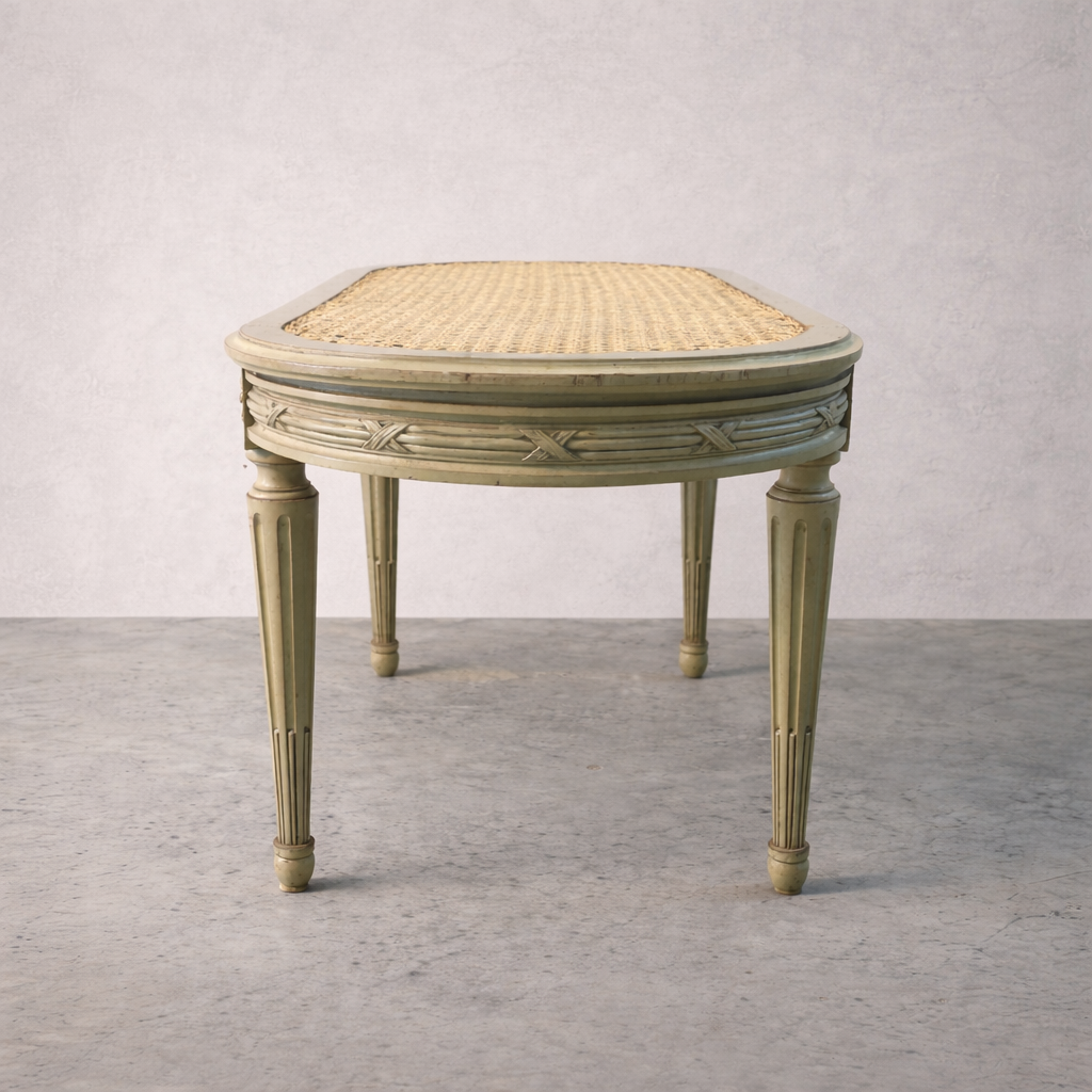 19th Century French Caned Bench Seat