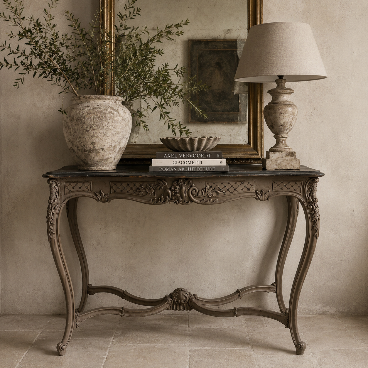 Vintage French Rococo Revival Console Table