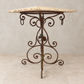 French Iron Scroll Table with White Marble Top