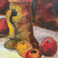 Mid Century Italian Still Life Oil on Canvas | Fruit, Jug & Drapery