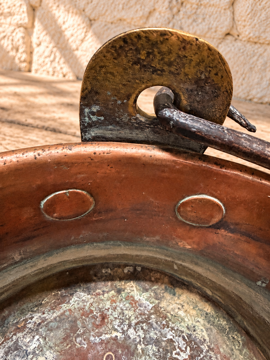 Antique Copper Pot with Iron Swing Handle
