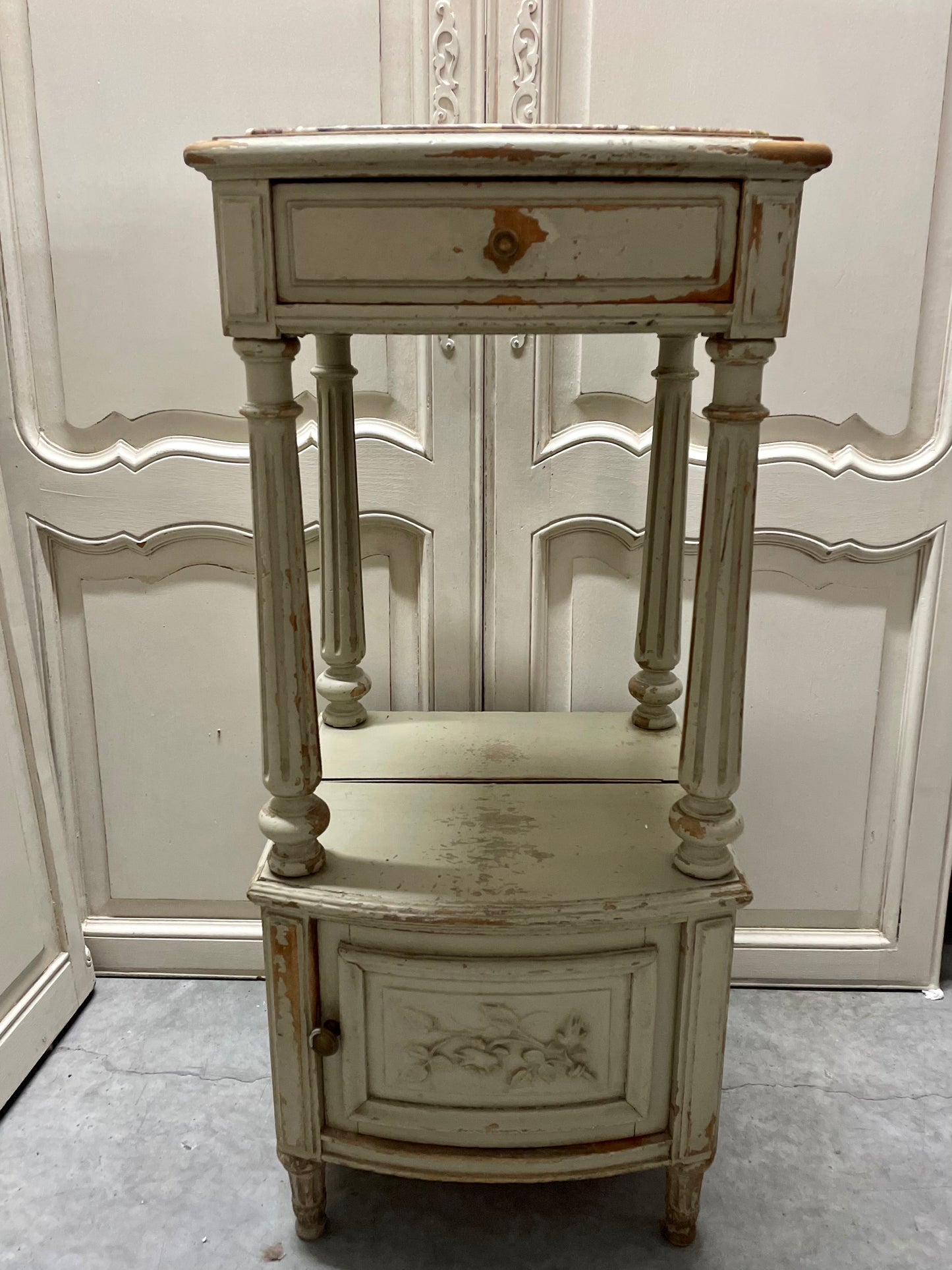 French Bedside with Rouge Marble