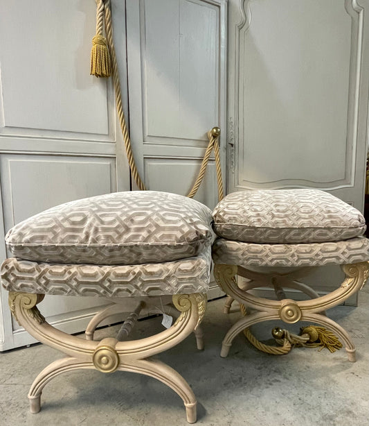 French Louis XVI Ottoman Pair