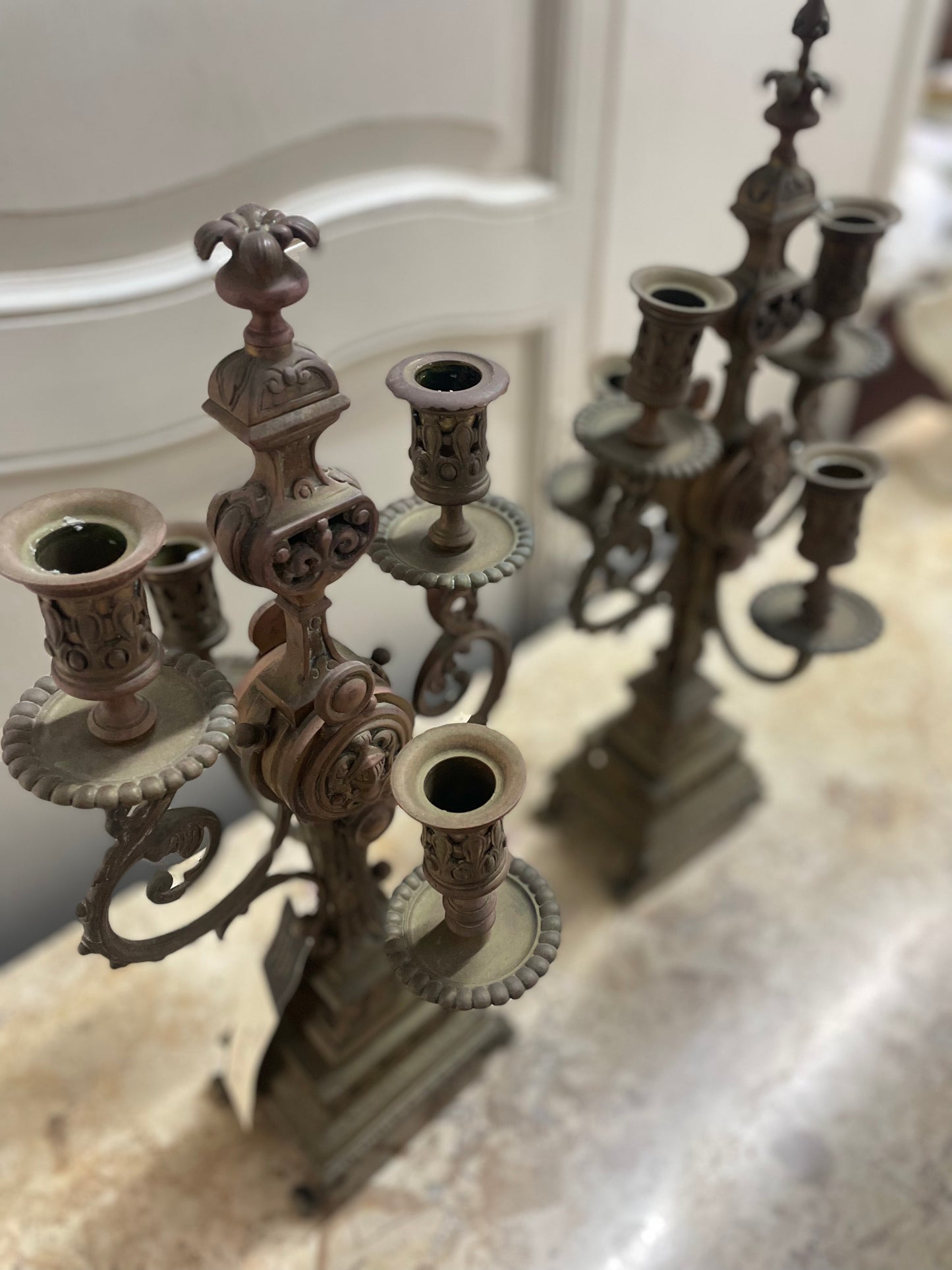 French Brass Candlesticks