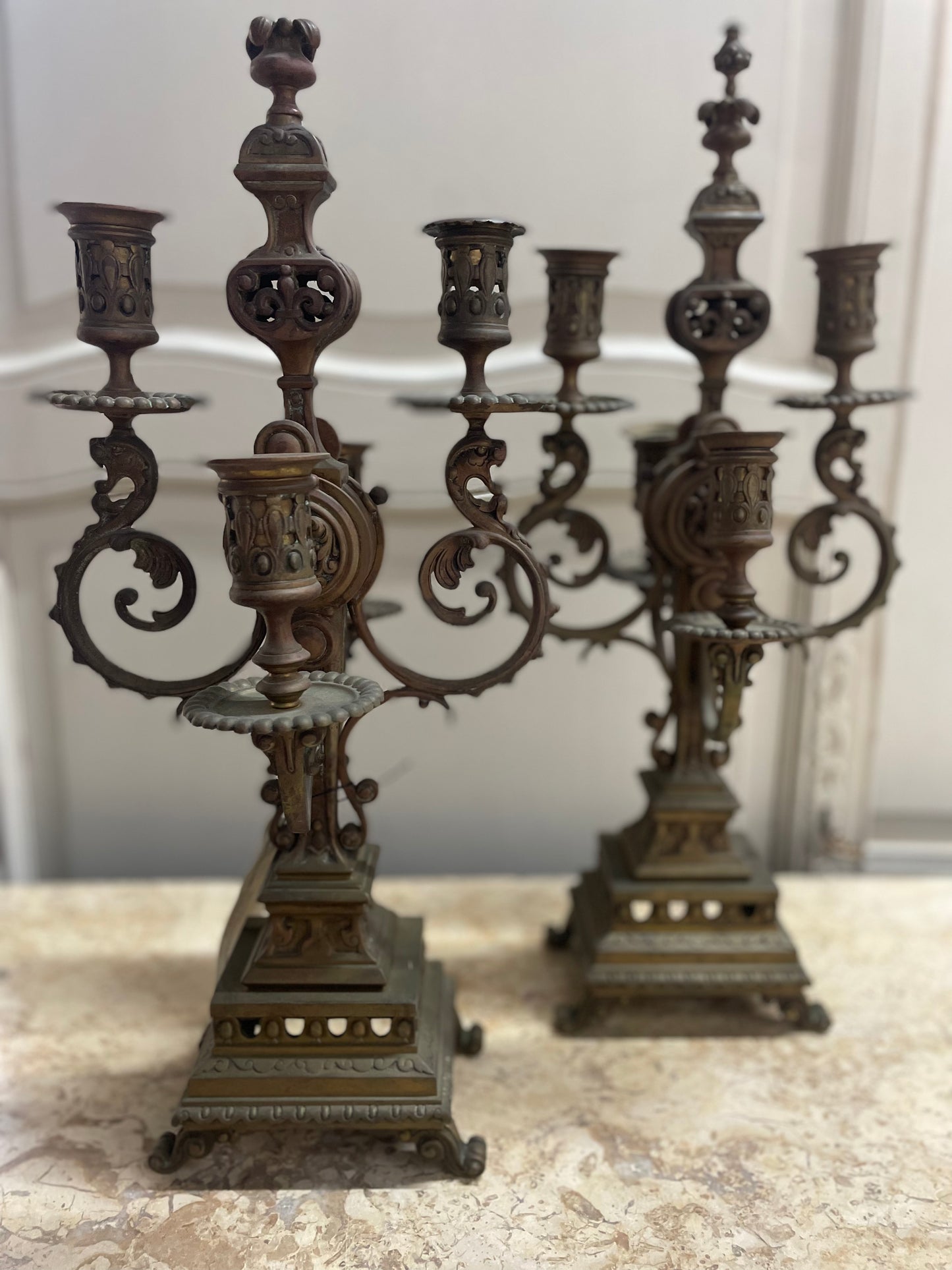 French Brass Candlesticks