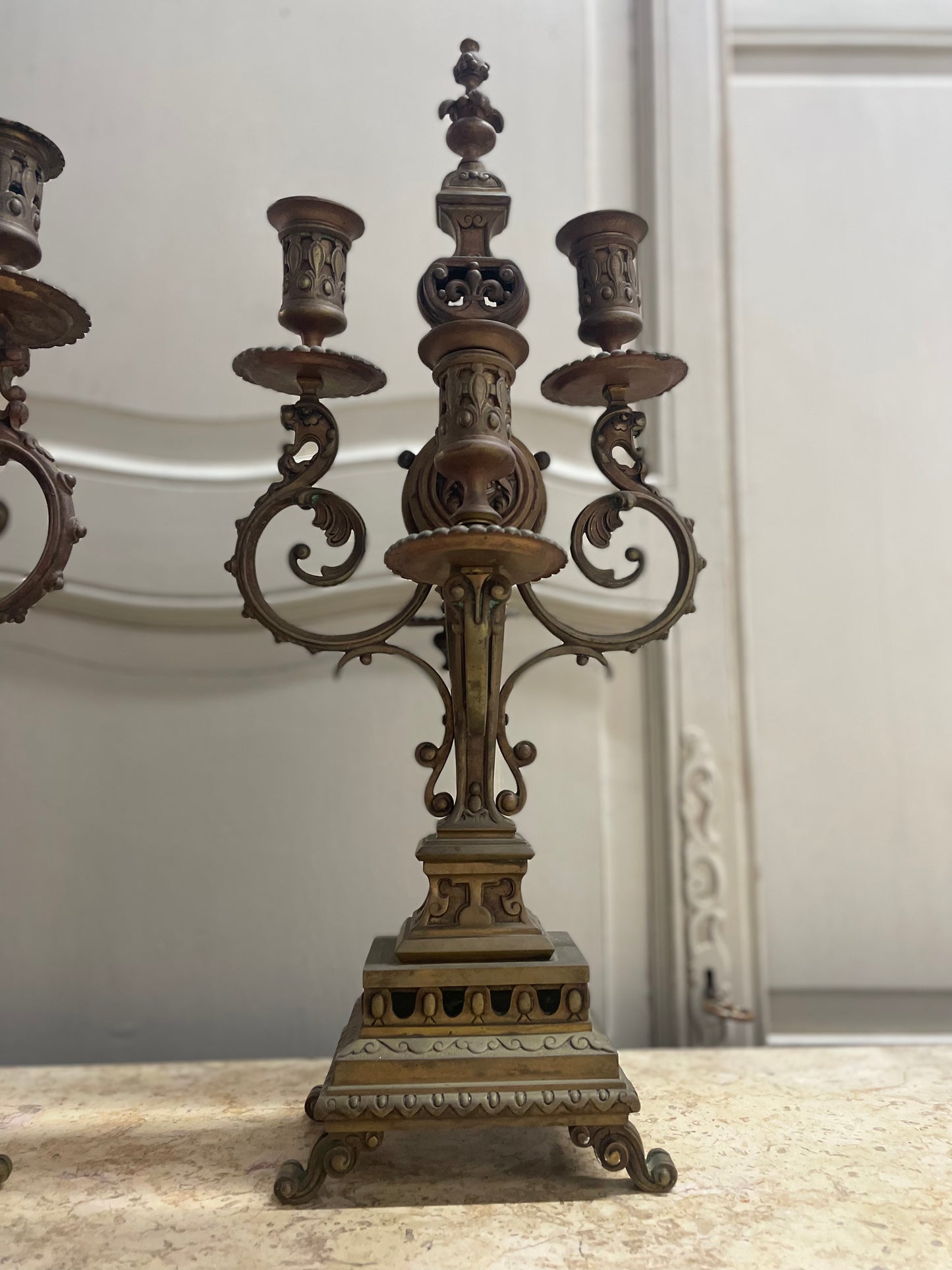 French Brass Candlesticks