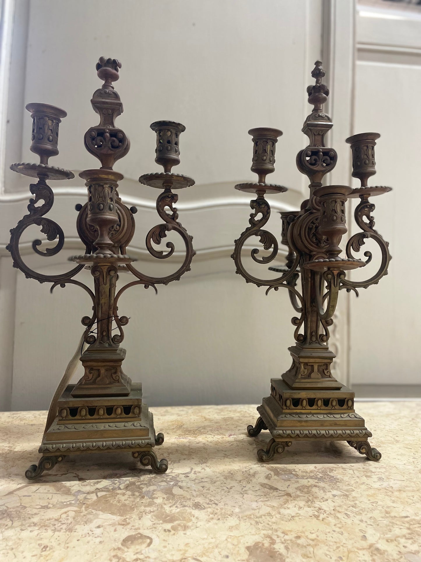 French Brass Candlesticks