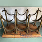 Vintage Italian Oak and Brass Wine Holder