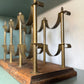 Vintage Italian Oak and Brass Wine Holder