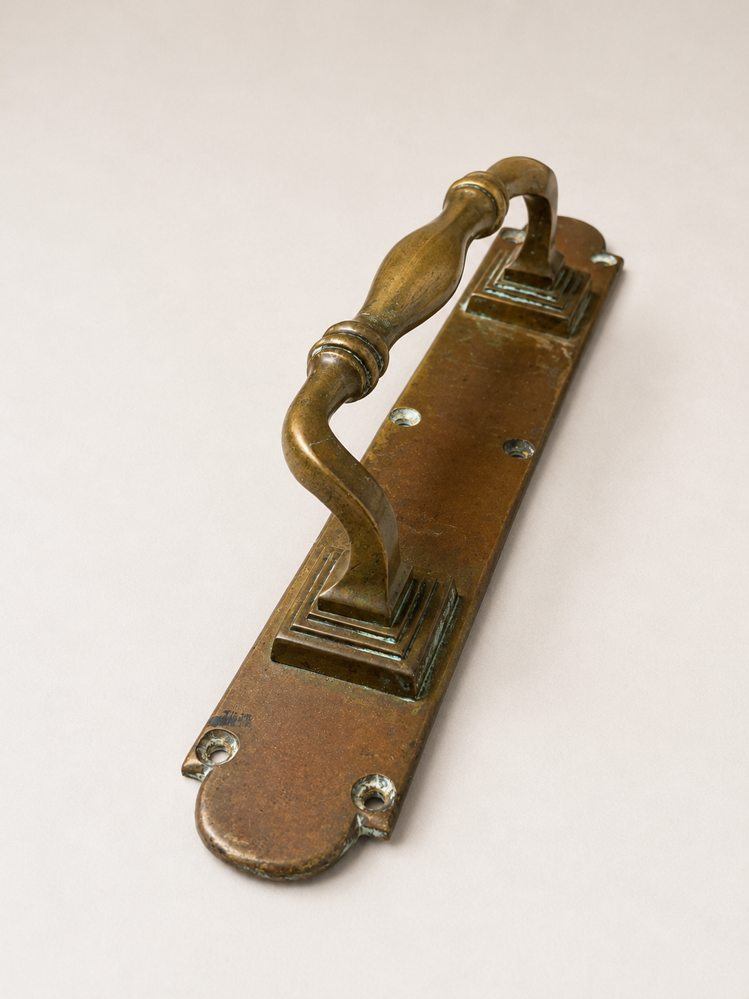 Large Antique European Bronze Door Pull, c.1900