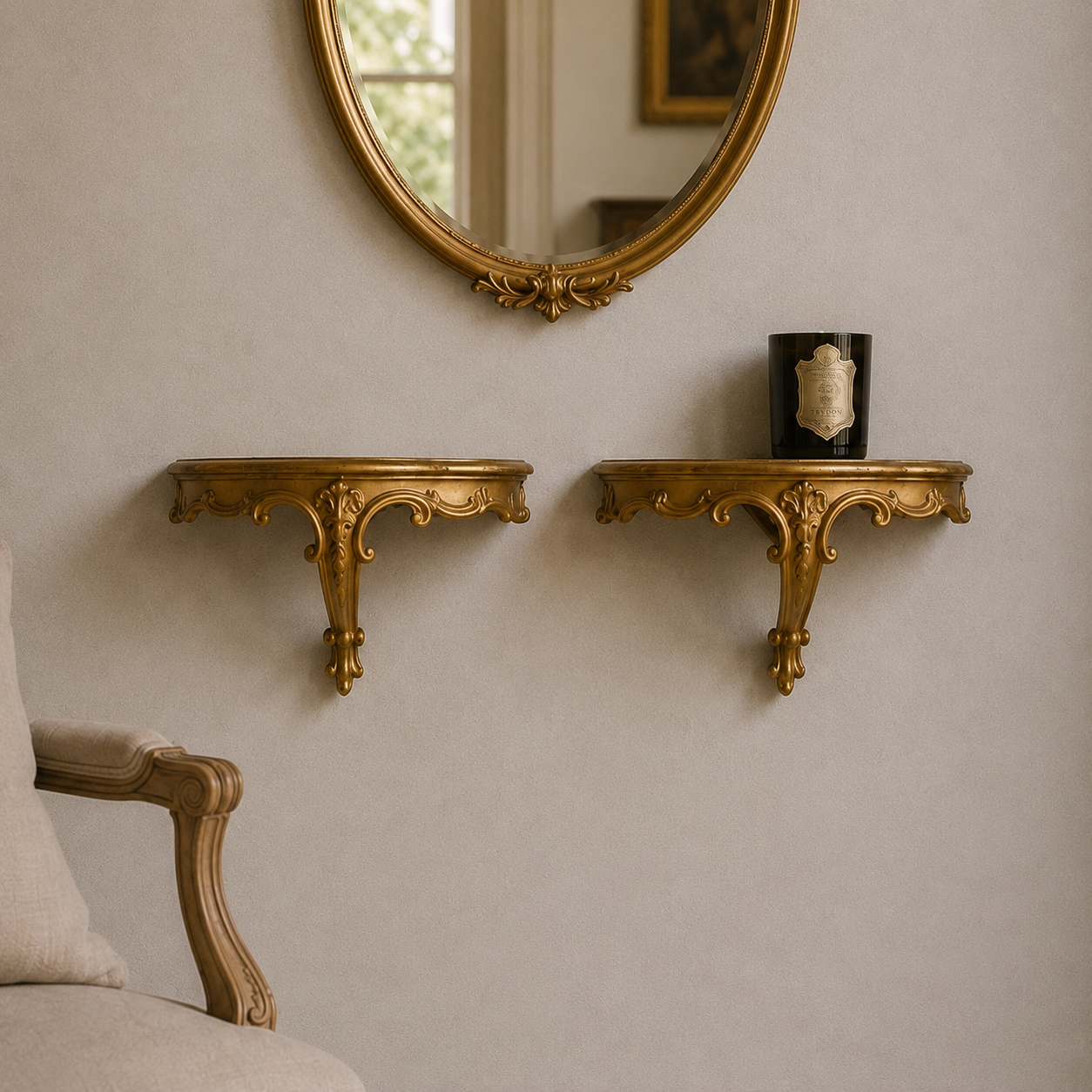 Pair of Petite French Gilt Rococo Wall Consoles | Late 19th Century
