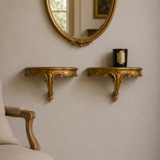 Pair of Petite French Gilt Rococo Wall Consoles | Late 19th Century