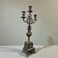 1880’s French Louis XVI style bronze & emerald marble candelabra set
