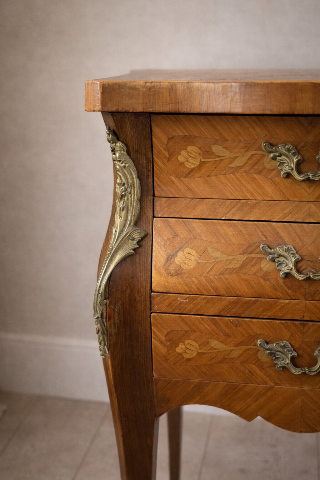 Bedside Table Set Italian Walnut
