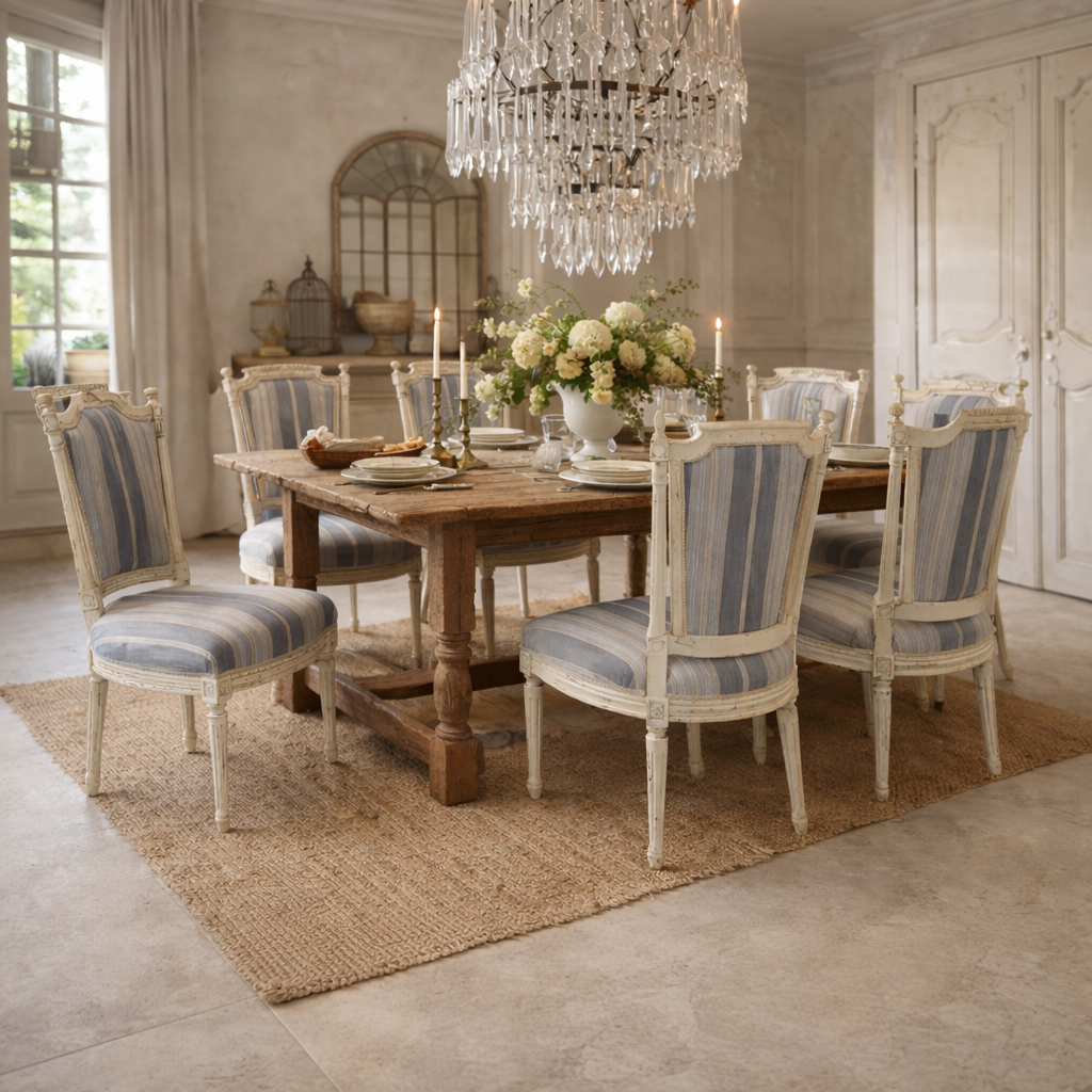French Louis XVI Dining Chairs - set of 6