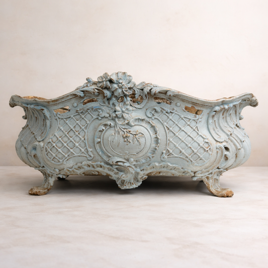 Large French Antique Cast Iron Jardinière
