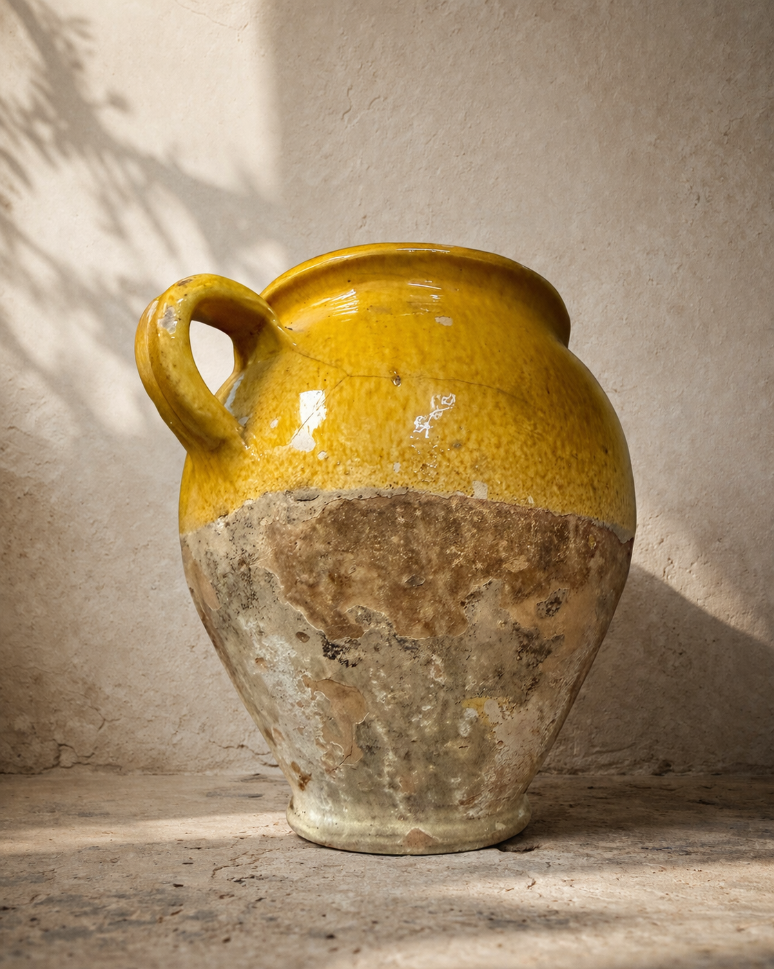 19th Century French Yellow Glazed Confit Pot